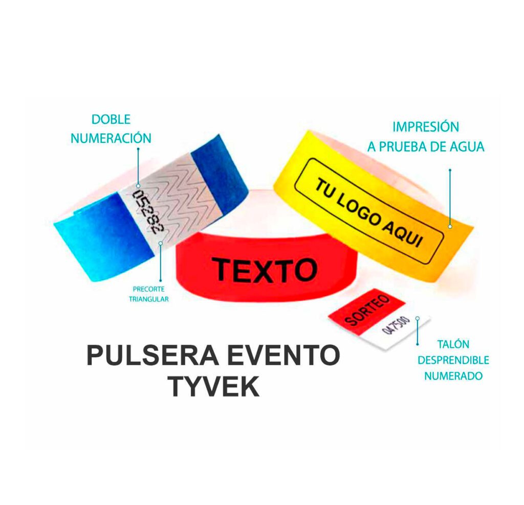 Pulseras TYVEK 10pz
