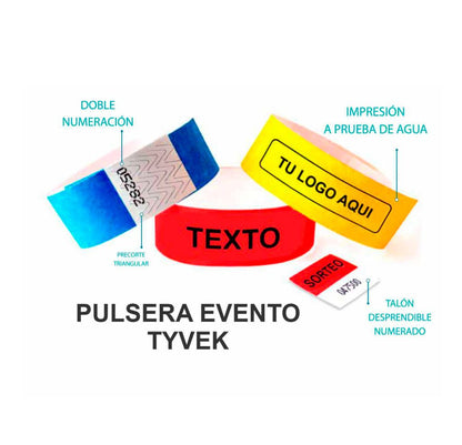 Pulseras TYVEK 10pz